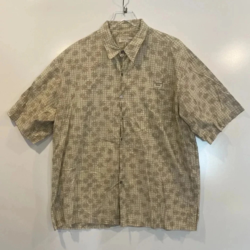 Tori Richard Palm Tree Print Hawaiian Camp‎ Shirt Mens Size 2XL (970)